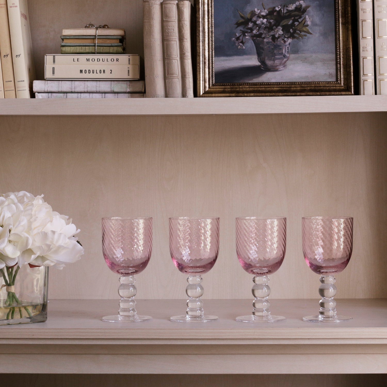 Beatriz Ball Serveware Beatriz Ball GLASS French Swirl Wine Set of 4 (Pink)