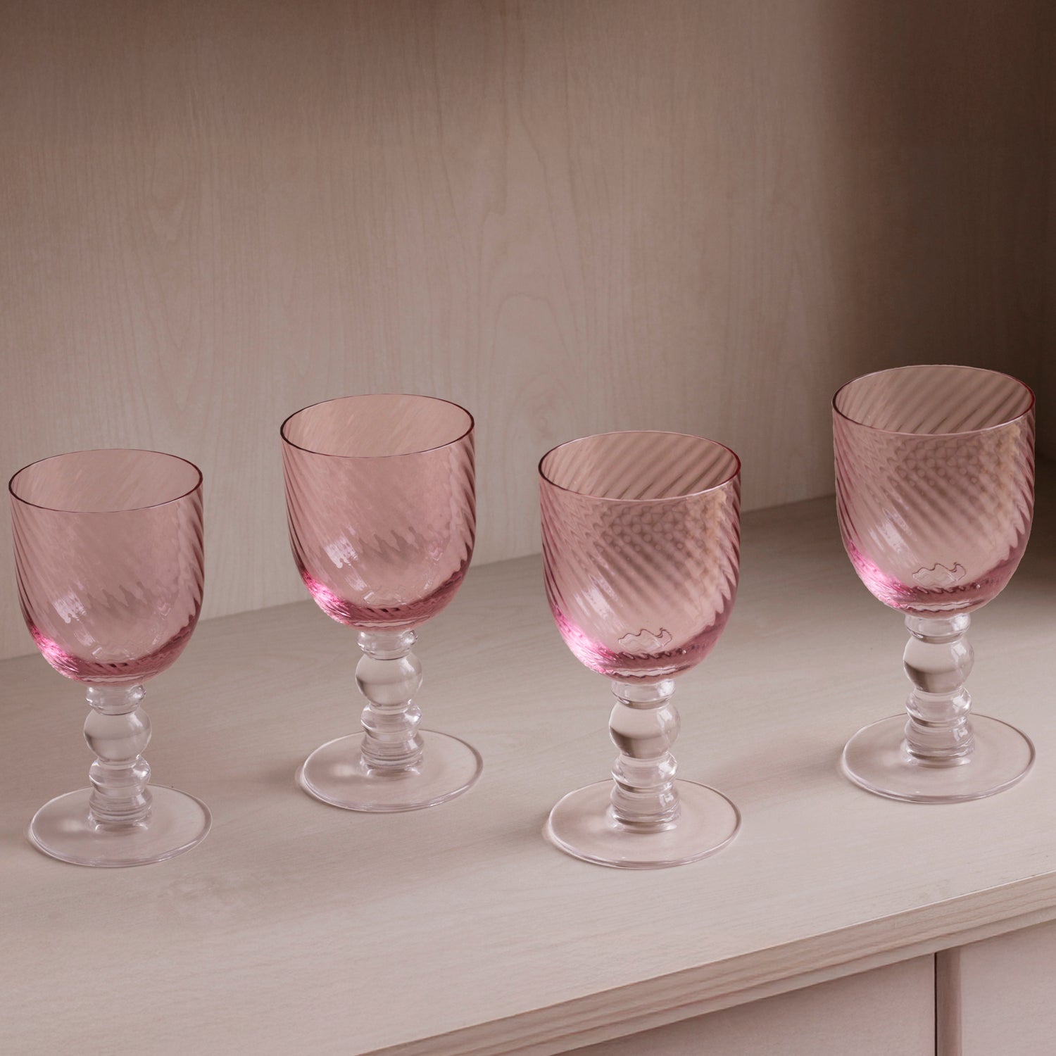 Beatriz Ball Serveware Beatriz Ball GLASS French Swirl Wine Set of 4 (Pink)