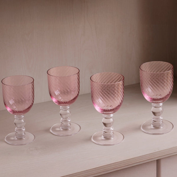 Beatriz Ball Serveware Beatriz Ball GLASS French Swirl Wine Set of 4 (Pink)