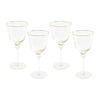 Beatriz Ball Giftware Beatriz Ball GLASS Lucette All Purpose Glass with Gold Rim Set of 4 (Clear and Gold)