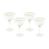 Beatriz Ball Giftware Beatriz Ball GLASS Lucette Coupe with Gold Rim Set of 4 (Clear and Gold)