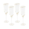 Beatriz Ball Giftware Beatriz Ball GLASS Lucette Flute with Gold Rim Set of 4 (Clear and Gold)