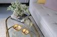 Beatriz Ball Serveware Beatriz Ball GLASS New Orleans Round Foil Leafing Bowl Set of 2 (Gold)