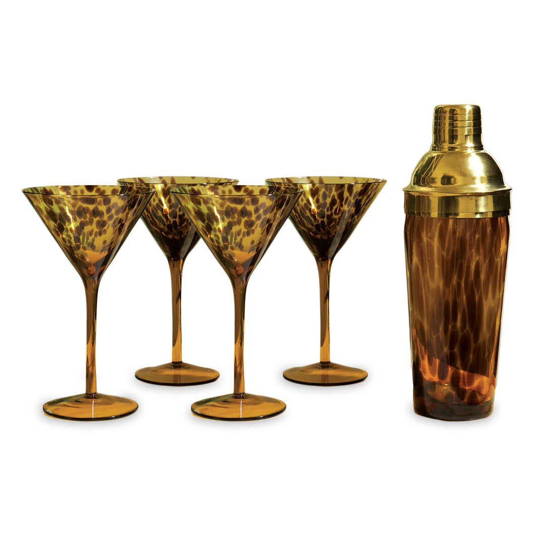 Beatriz Ball Giftware Beatriz Ball GLASS Tortoise Martini and Shaker Set of 4