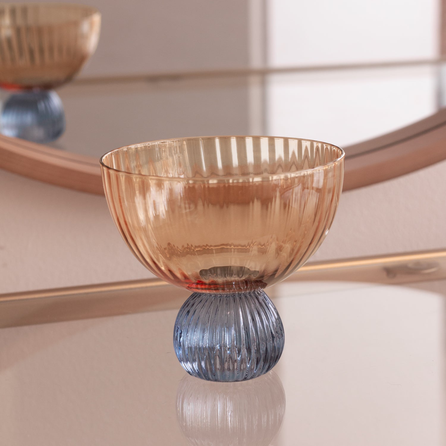 Beatriz Ball Serveware Beatriz Ball GLASS Venice Coupe Set of 4 (Amber and Blue )