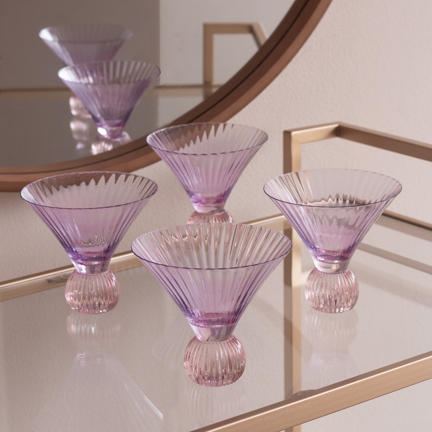 Beatriz Ball Serveware Beatriz Ball GLASS Venice Martini Set of 4 (Violet and Pink)