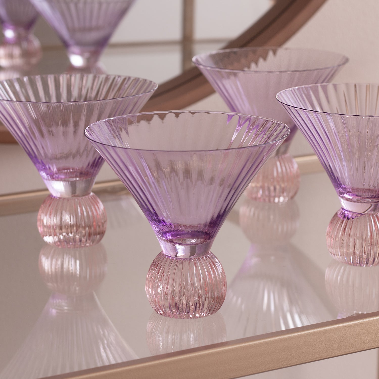 Beatriz Ball Serveware Beatriz Ball GLASS Venice Martini Set of 4 (Violet and Pink)