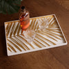 Beatriz Ball Serveware Beatriz Ball INDOCHINE Large  Lacquered Palm Tray White and Gold