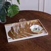 Beatriz Ball Serveware Beatriz Ball INDOCHINE Large Lacquered PhilodendronTray White and Gold