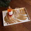 Beatriz Ball Serveware Beatriz Ball INDOCHINE Large Lacquered PhilodendronTray White and Gold