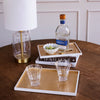 Beatriz Ball Serveware Beatriz Ball INDOCHINE Rectangle Lacquered Trays Set of 2  White and Gold