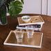 Beatriz Ball Serveware Beatriz Ball INDOCHINE Rectangle Lacquered Trays Set of 2  White and Gold