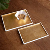 Beatriz Ball Serveware Beatriz Ball INDOCHINE Rectangle Lacquered Trays Set of 2  White and Gold