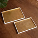 Beatriz Ball Serveware Beatriz Ball INDOCHINE Rectangle Lacquered Trays Set of 2  White and Gold