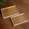 Beatriz Ball Serveware Beatriz Ball INDOCHINE Rectangle Lacquered Trays Set of 2  White and Gold