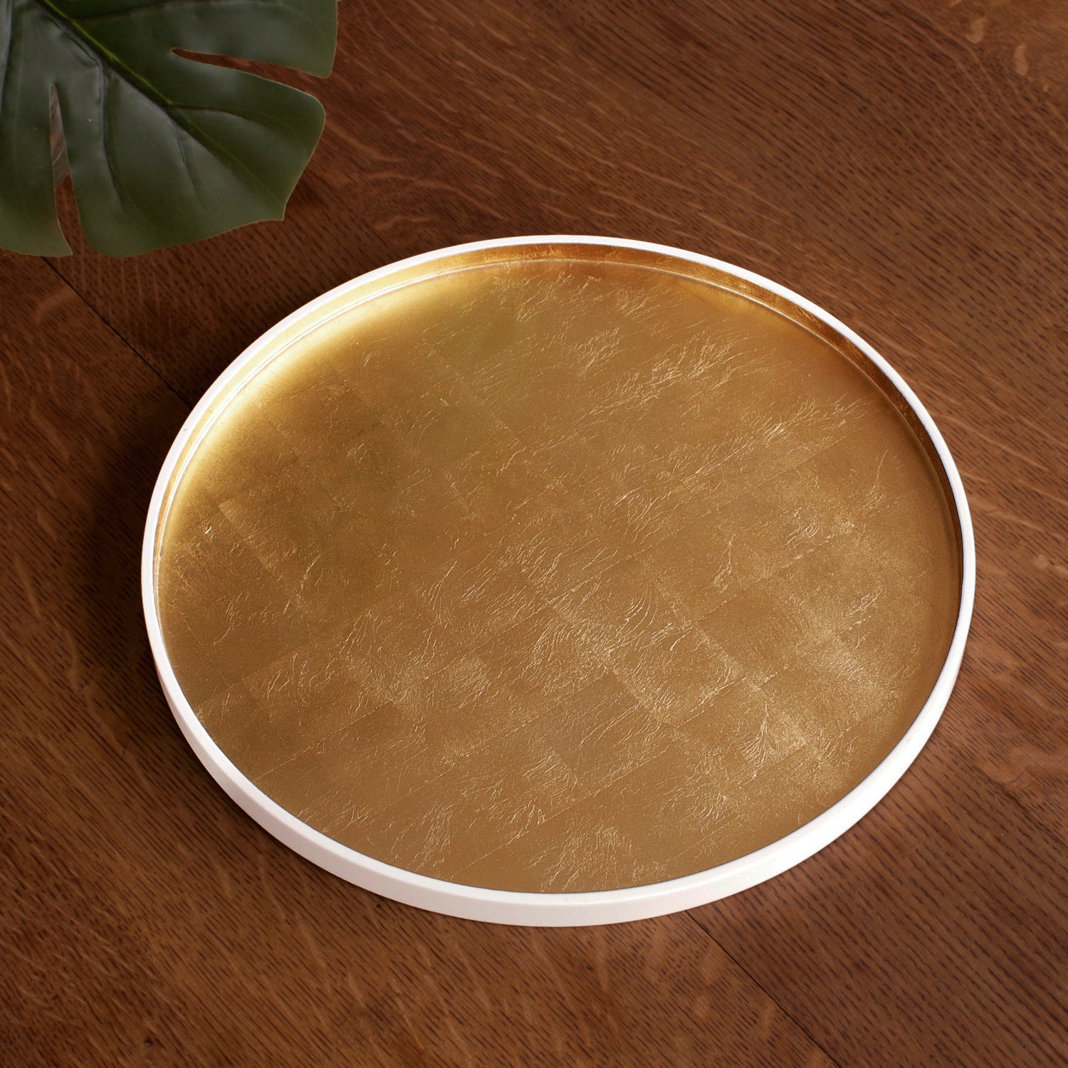 Beatriz Ball Serveware Beatriz Ball INDOCHINE Round Lacquered Tray White and Gold