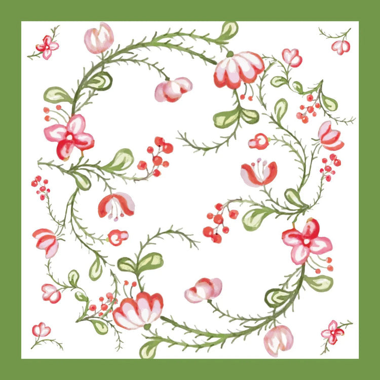 Beatriz Ball Giftware Beatriz Ball LINEN Norelle Napkins 20 x 20 Set of 4 (Green and Red Floral)