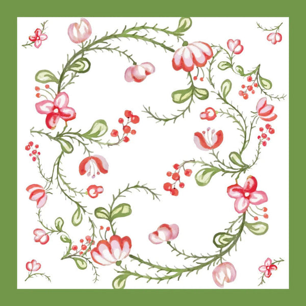 Beatriz Ball Giftware Beatriz Ball LINEN Norelle Napkins 20 x 20 Set of 4 (Green and Red Floral)