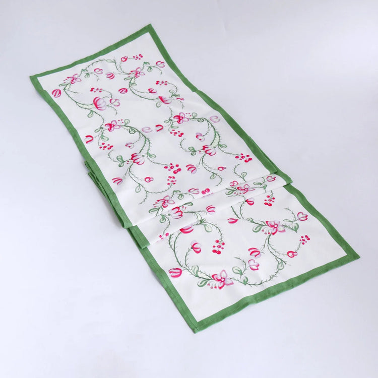 Beatriz Ball Giftware Beatriz Ball LINEN Norelle Runner 108 x 18 (Green and Red Floral)