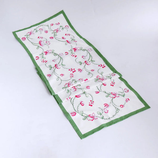 Beatriz Ball Giftware Beatriz Ball LINEN Norelle Runner 108 x 18 (Green and Red Floral)
