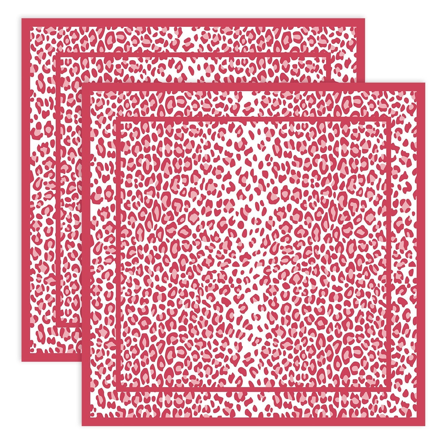 Beatriz Ball Giftware Beatriz Ball LINENS Leopard  Napkins 20 x 20 Set of 4 (Red and White)