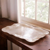 Beatriz Ball Serveware Beatriz Ball RESIN Alabaster Extra Large Rectangular Tray White Swirl