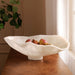 Beatriz Ball Serveware Beatriz Ball RESIN Alabaster Large Oval Bowl White Swirl