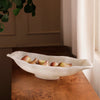 Beatriz Ball Serveware Beatriz Ball RESIN Alabaster Medium Oval Bowl White Swirl
