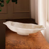 Beatriz Ball Serveware Beatriz Ball RESIN Alabaster Medium Oval Bowl White Swirl