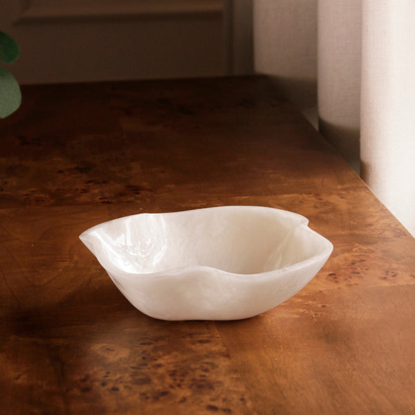 Beatriz Ball Serveware Beatriz Ball RESIN Alabaster Mini Bowl White Swirl