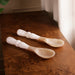 Beatriz Ball Serveware Beatriz Ball RESIN Alabaster Salad Servers White Swirl