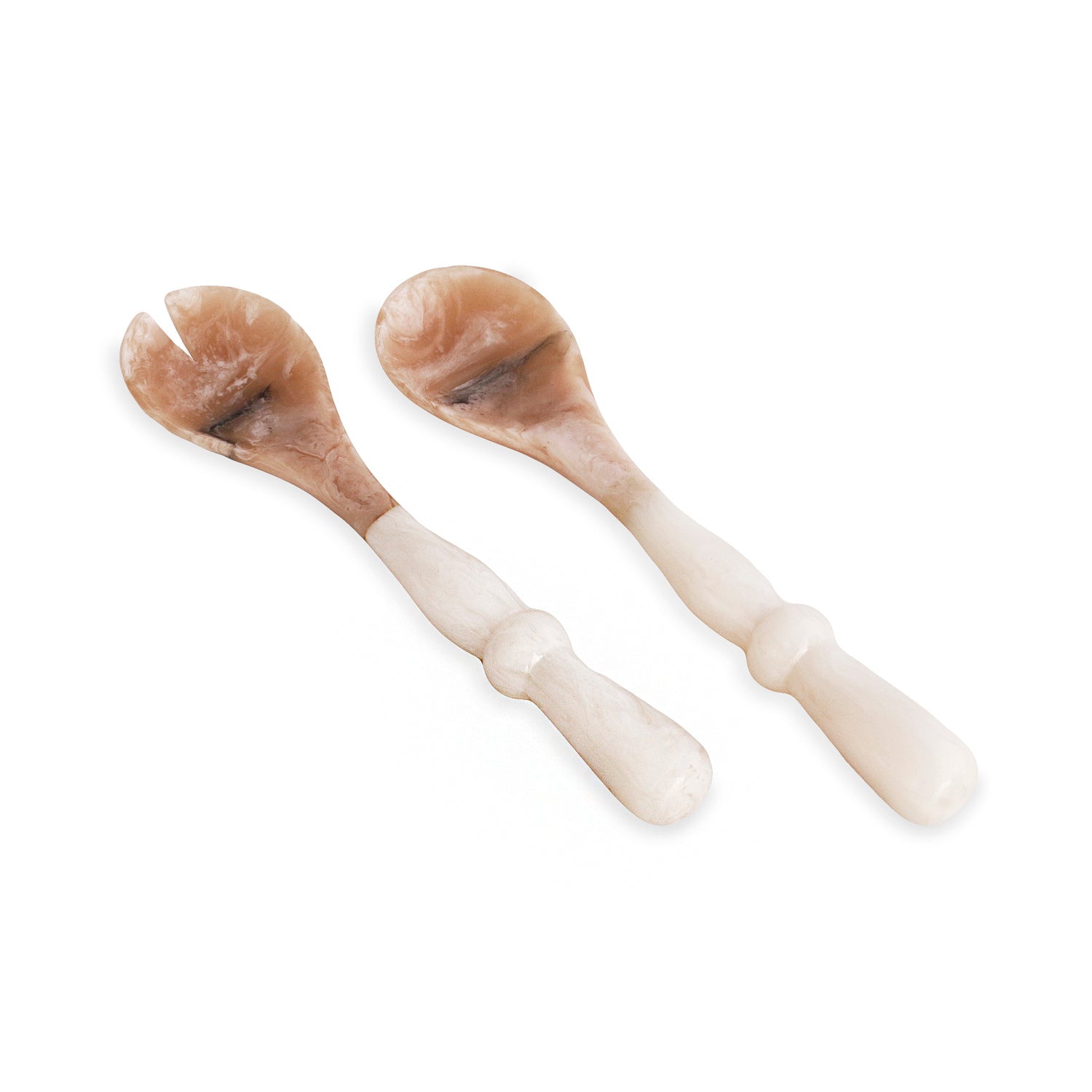 Beatriz Ball Serveware Beatriz Ball RESIN Alabaster Salad Servers White Swirl