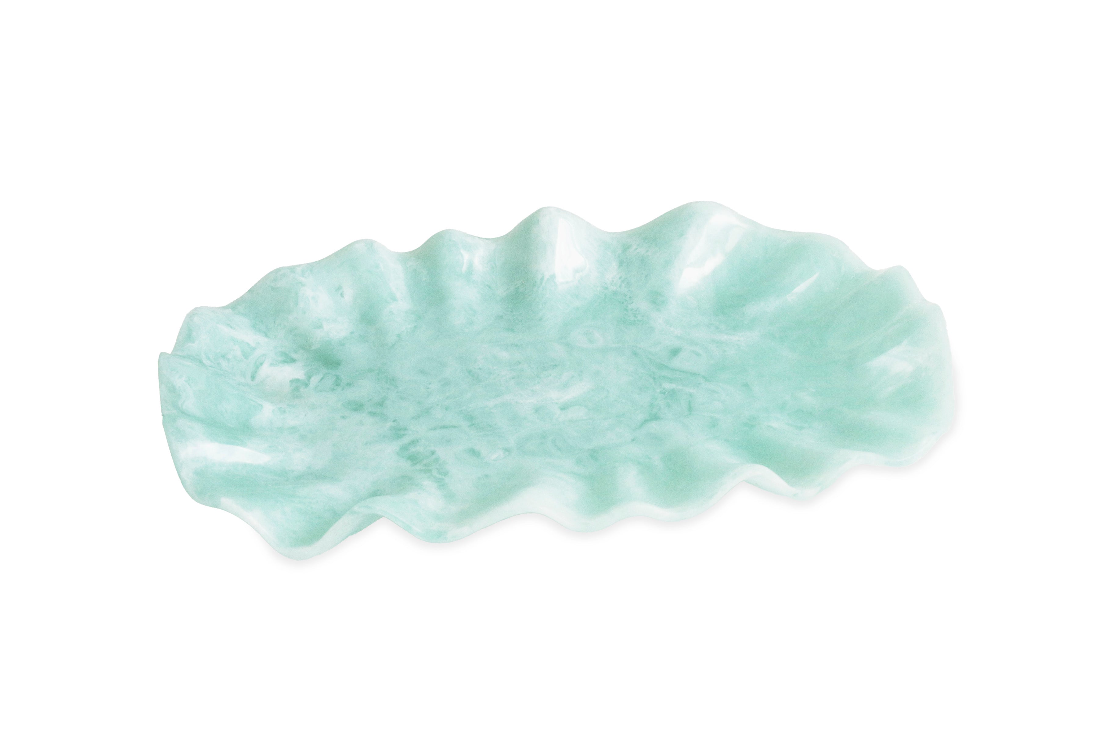 Beatriz Ball Giftware Beatriz Ball RESIN Bloom Large Oval Platter (Aqua)