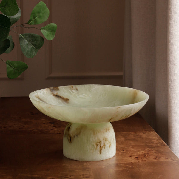 Beatriz Ball Serveware Beatriz Ball RESIN Giada Medium Pedestal Jade Swirl