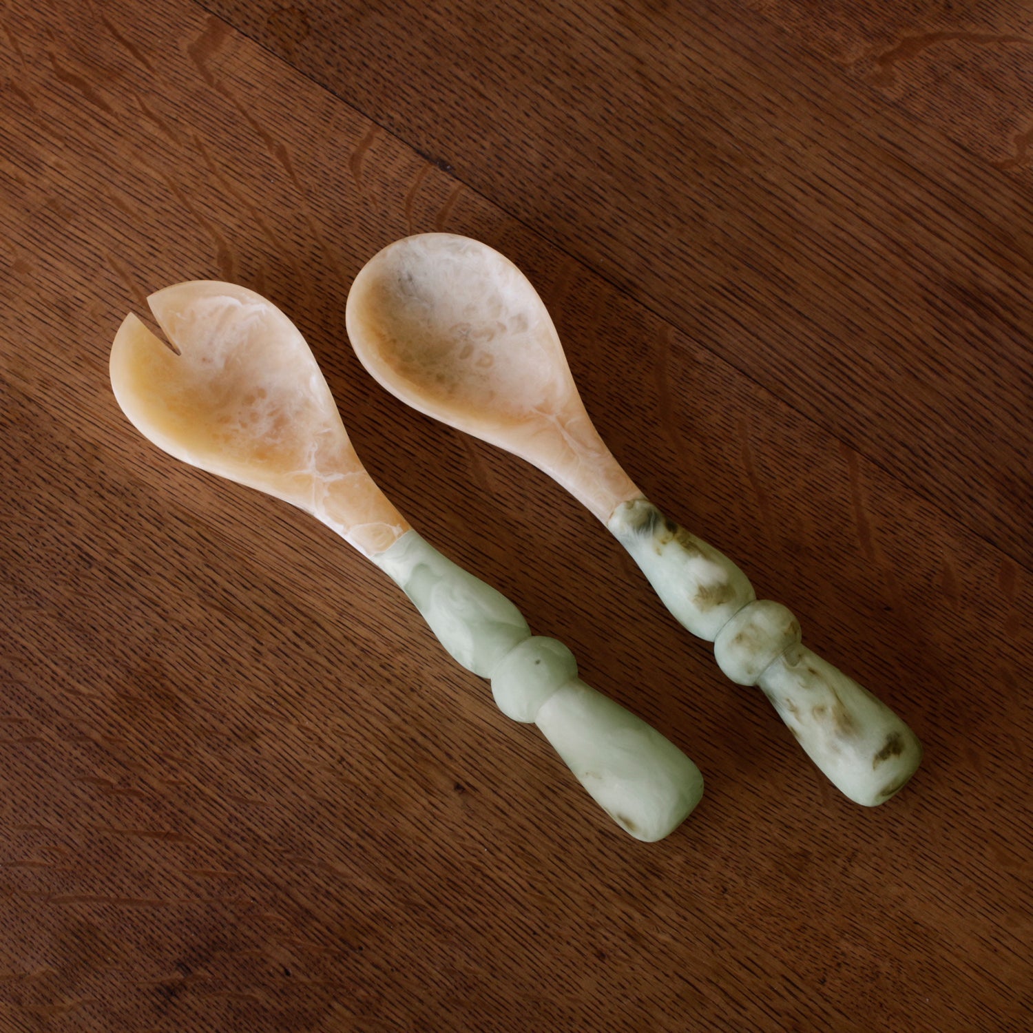 Beatriz Ball Serveware Beatriz Ball RESIN Giada Salad Servers Jade Swirl