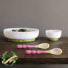 Beatriz Ball Serveware Beatriz Ball RESIN Rio Large Oval Bowl with Base (White and Green) - SHIPPING 4-6 WEEKS