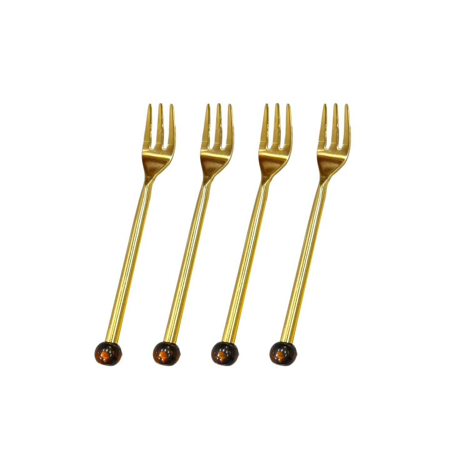 Beatriz Ball Giftware Beatriz Ball RESIN Tortoise Shell Appetizer Fork Set of 4 (Gold)