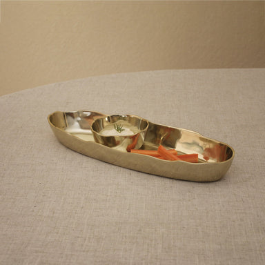 Beatriz Ball Serveware Beatriz Ball SIERRA MODERN Brooklyn Deep Oval Chip & Dip (Shiny Gold)