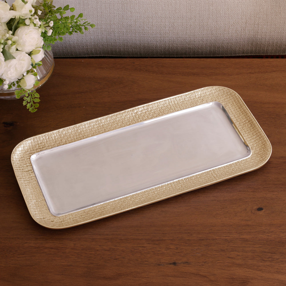 Beatriz Ball Serveware Beatriz Ball SIERRA MODERN Nassau Long Rectangular Tray (Silver and Gold)