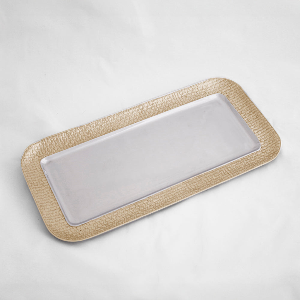 Beatriz Ball Serveware Beatriz Ball SIERRA MODERN Nassau Long Rectangular Tray (Silver and Gold)