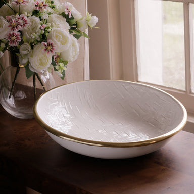 Beatriz Ball Serveware Beatriz Ball THANNI Bahamas Large Bowl (White and Gold)
