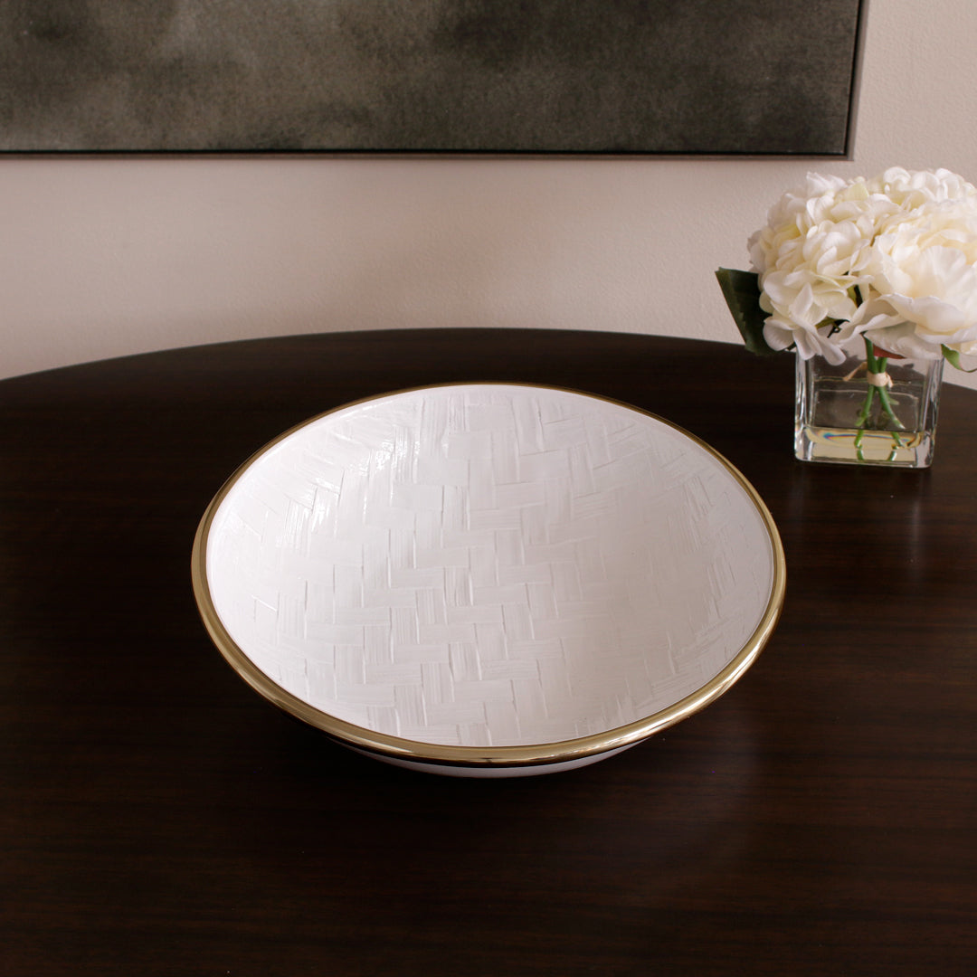 Beatriz Ball Serveware Beatriz Ball THANNI Bahamas Large Bowl (White and Gold)