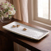 Beatriz Ball Serveware Beatriz Ball THANNI Bahamas Long Rectangle Tray (White and Gold)