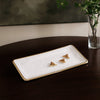 Beatriz Ball Serveware Beatriz Ball THANNI Bahamas Long Rectangle Tray (White and Gold)