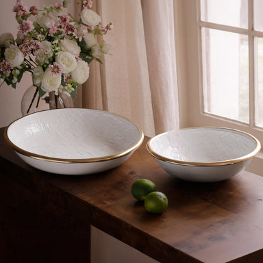 Beatriz Ball Serveware Beatriz Ball THANNI Bahamas Medium Bowl (White and Gold)