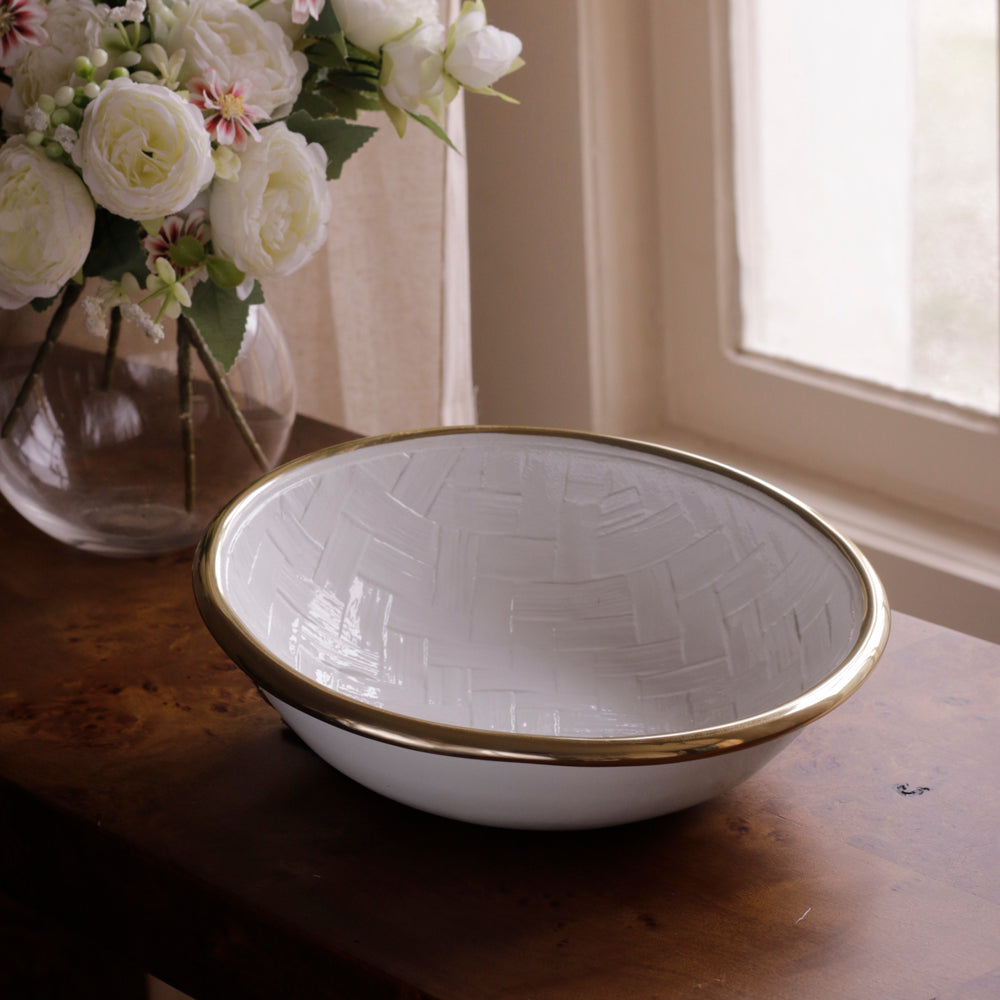 Beatriz Ball Serveware Beatriz Ball THANNI Bahamas Medium Bowl (White and Gold)