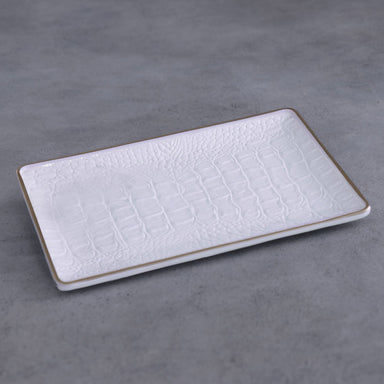 Beatriz Ball Serveware Beatriz Ball THANNI Croc Small Tray (White and Gold)