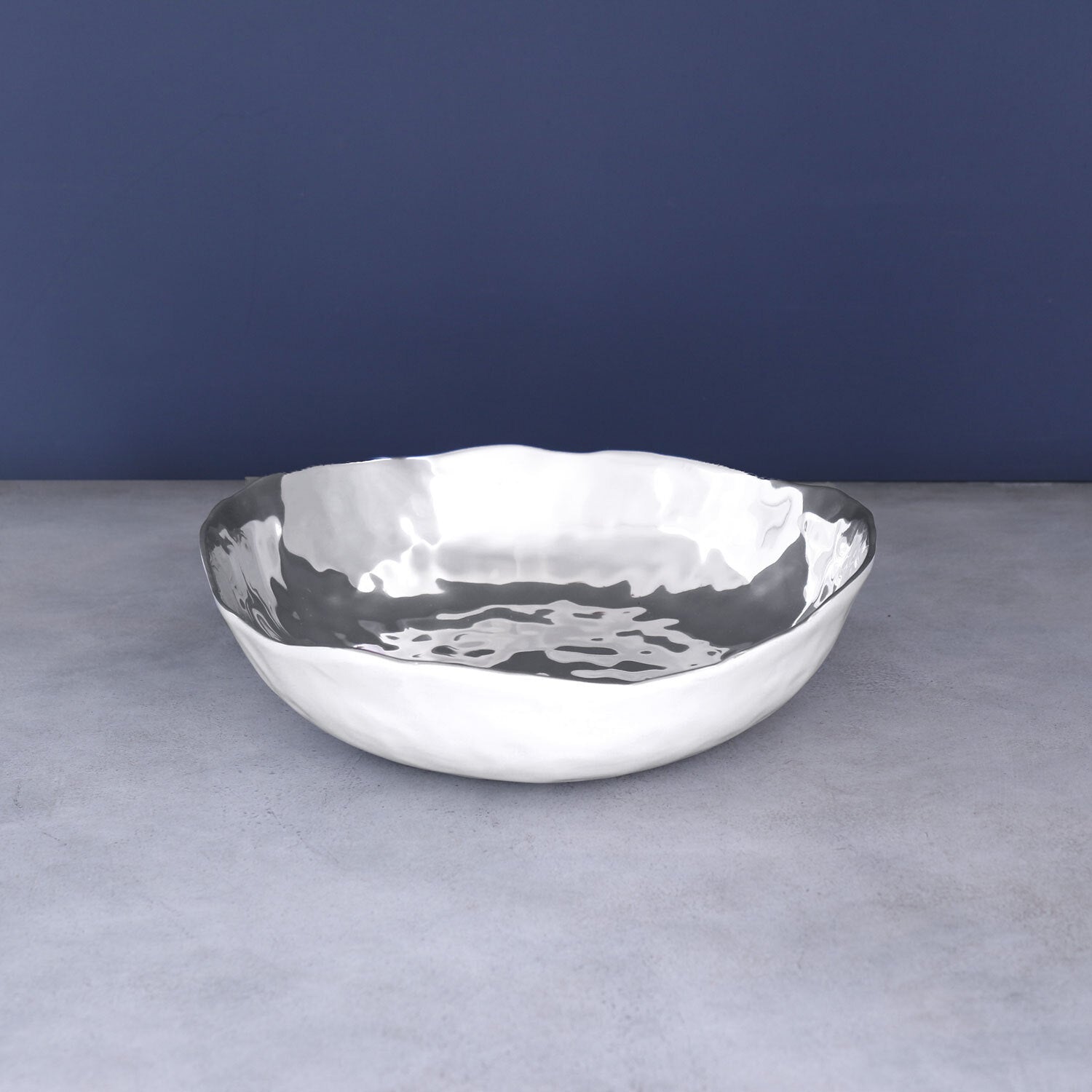 Beatriz Ball Serveware Beatriz Ball THANNI Osaka Large Bowl (White and Silver)
