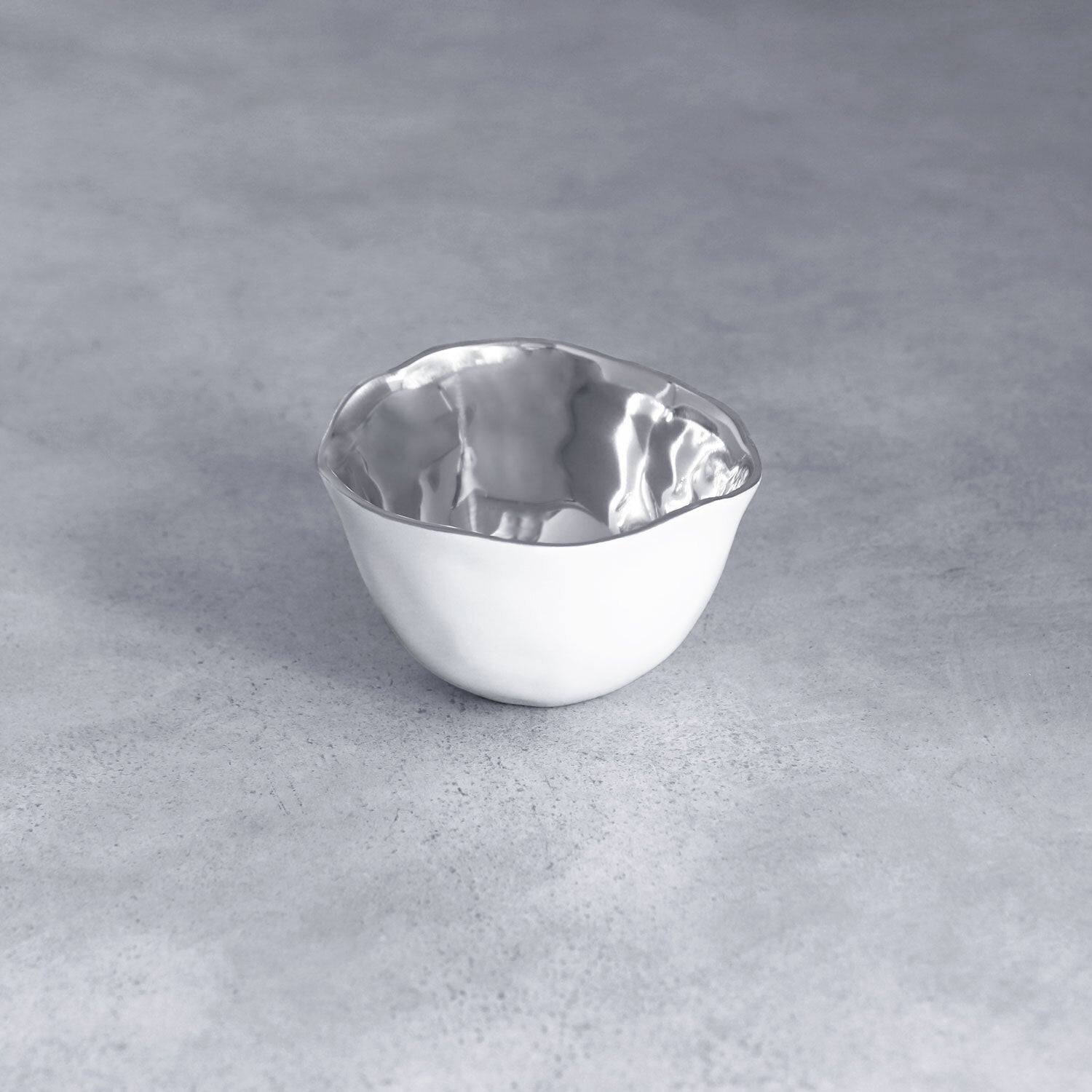 Beatriz Ball Serveware Beatriz Ball THANNI Osaka Small Bowl (White and Silver)