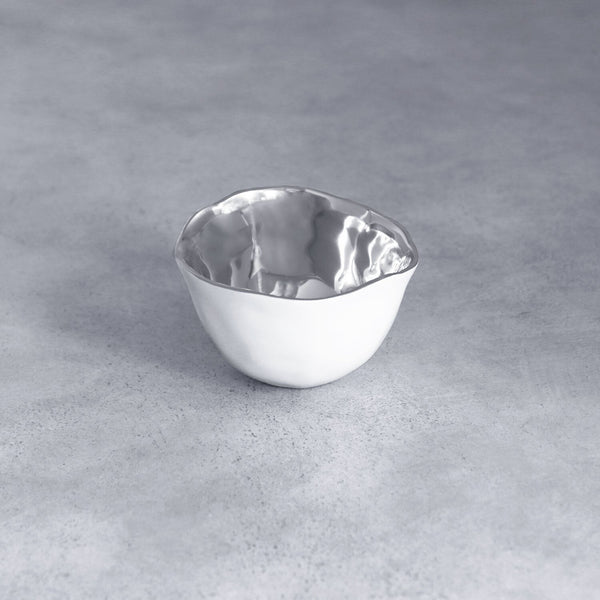 Beatriz Ball Serveware Beatriz Ball THANNI Osaka Small Bowl (White and Silver)